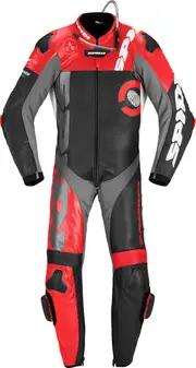 Spidi DP-Progressive Pro, leather suit 1pcs. perf , color: Black/Red/Grey , size: 50
