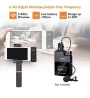 Digital Wireless lapel Microphone Iphone Ipad youtube video COMICA BoomX-D MI1