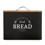 Extra Large Black Farmhouse Bread Box for Kitchen Countertop - Breadbox Holde...