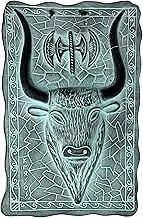 Bull Head Double Axe Minoan Symbol Knossos Ceramic Tile Wall Relief Décor Green Color