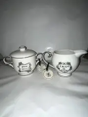 Katie & Mandy 16oz Creamer Pitcher & "Forever Family" Sugar Bowl Set NWT
