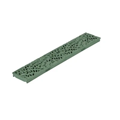 NDS Spee-D Channel Drain Grate 4-7/16 in x 2 ft Green Decorative Plastic HDPE