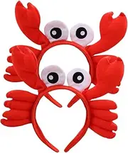[GREENADSCAPE] 2pcs Big Eyes Crab Headband Party Decor Ocean Animal Headbands Decorative Hair Hoop Crab Headdress Halloween Headdress Decorative Headband Crab Costume Headbands Headband for Teens