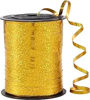 Gold Curling Ribbon for Crafts 500 Yards of Gift Wrapping Balloons Hair and Florist Iridescent Crimped and Thin Ribbon, 3/16" Gift Ribbon for Baby Shower, Christmas(1 Roll)