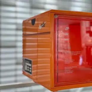 -EJ- 現貨 NIKE 鞋盒 疊疊樂 側開 磁吸蓋 球鞋收納 展示盒 收納盒 橘色 壓克力 透明鞋盒