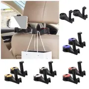 2Pack Car Headrest Hidden Hook 2 in 1 Car Seat Hooks with Phone Holder for Purse