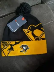 PITTSBURGH PENGUINS FANATICS BLOCK PARTY CUFFED KNIT W POM BRAND NEW NWT OSFA