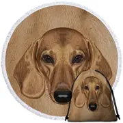 Dachshund Dog Head Beach Towel