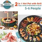 1700W Electric 2 in1 Hot Pot BBQ Grill Hot Pot Oven Smokeless Detachable BBQ Pan