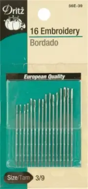 Dritz 56E-5/10 Embroidery Hand Needles-Size 5/10 16/Pkg