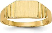 [JewelryWeb] 14k Yellow Gold Solid Polished Rectangular Teen Signet Ring Size 2.25 Band Style-Ring for Women