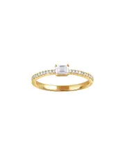 14K Over Silver 0.33 ct. tw. Lab Grown Diamond Side Stone Ring