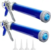 2 Pack sausage caulking gun, sausage gun caulking gun, 20 oz sausage tube gun caulking gun，with 4 cone nozzles,Suitable for bathroom, kitchen, living room, window and roof