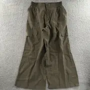 Melloday Womens Pants Green Size 2X Brushed Twill Easy Cargo Olive Rayon Blend