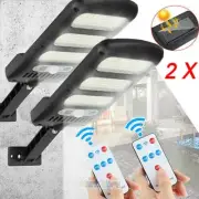 2 Pack 213LED Outdoor Solar Street Wall Light Sensor PIR Motion LED Lamp+Remote
