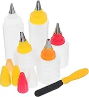 MOTHNUR 6pcs Cookie Icing Bottles Set Transparent Squeeze Dispenser for Cake Decorating and Cookie Icing Baking Accessory for Home Use Easy to Clean and User Friendly