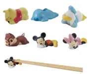 Disney Chip Chopstick Rest set Mickey Minnie Donald Pooh Stitch Porcelain ALL