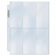 100 x Ultra PRO 6 Pocket Tall Binder Album Folder Pages Platinum 2-1/2" x 5-1/4"