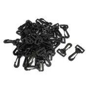 Baggage Handbag Rope Strap Black Plastic 1" Swivel Snap Hooks Buckle 40 Pieces