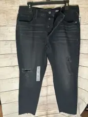 Old Navy High Rise O.G. Straight Secret Slim Pockets , Women's Size 16, Black