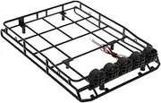 MN D90 MN98 MN99S Cup Luggage Carrier Roof Rack with LED Light 1/12 RC Car Upgrade Parts Accessories (Size : Roof Rack with Light)