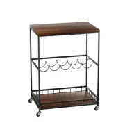 Levede Wooden Bar Cart Drinks Trolley 3 Tire