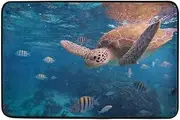 Outdoor Door Mats Ocean Turtle Front Door Entrance Outside Doormat Patio Rug Door Mat Washable Carpet 23.6"x15.7"