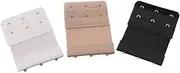 [CALLARON] Women's Bra Extender - Bra Extenders 3 Hooks Set of 3, Adjustable Bras Strap Extensions Buckle, Soft Comfortable Elastic Swimsuit Maternity BRA Back Strap(Black/Beige/Nude), Assorted Color, M