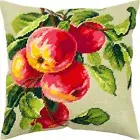 DIY Needlepoint/Tapestry Pillow Kit "Apple Tree Branch" 16x16 in / 40x40 cm