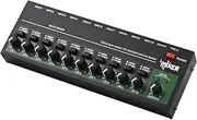 Oimzzr 10-Channel o Mixer Stereo Mono Line Mixer 6.35mm TRS/TS Input Metal Shell Type-C o Processor for Guitar Bass Keyboard Stage Ultralow-noise Mixer Board Independent Volume Adjustment Knob