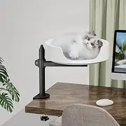 Cat Bed Desk Tall Cat House Overdesk with Kittens Close to Work Space Cat Box with Pet Cushion (Straight Rod)