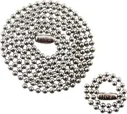 Stainless Steel Military Dog Tag Chain Set - 27 inch and 4.5 inch Ball Chains - 2.4mm #3 Size Chain