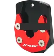 Motorcycle CNC Kickstand Sidestand Stand Extension Enlarger Pad Compatible With XMAX 125 250 300 2017-2022(Red)
