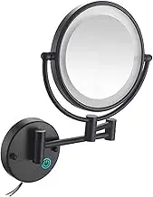 Makeup Mirror with Magnification, Wall Mount Magnifying Cosmetic Mirror ，Double Sided Vanity Mirror, 360° Rotation for Bathroom, Bedroom Black,7X