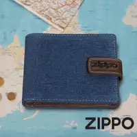 在飛比找蝦皮商城優惠-ZIPPO 丹寧藍棕色雙折鈕扣皮夾 皮件皮夾 錢包 男士短夾