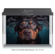 Rottweiler Dog Swimming Polyester Fish Tank Glass Backdrop Aquarium Background