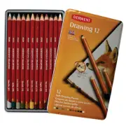 12pc Derwent Academy Art/Craft Drawing Pencils Sketching Tin Set Coloured Pencil