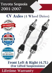New OE Front CV Axles For 2001-2007 Toyota Sequoia 4.7L 4WD W/Lift Lifetime War. (for: Toyota)
