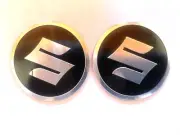 2X Aluminum Gas Tank Badge Fairing Tuning Fork Emblem Decal Sticker for Suzuki