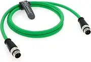 M12 4Pin D-Code Male to 4Pin D-Code Male Cat5e Ethernet Waterproof Cable for Industrial Application Shielded Flexible Ethernet Camera 1M/3.28Ft