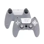 GeekShare PlayStation 5 Controller Silicone Soft Skin Case Cover Gray Shell PS5
