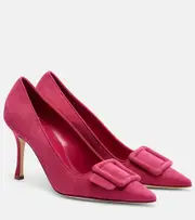 [Manolo Blahnik] Manolo Blahnik Maysale 90 suede pumps AU 6 pink