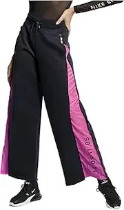 [Nike] Women's Tech Pack Sportwear Loose Fit Trouser Pants (Black/Hyper Pink, Small)