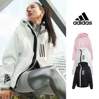 在飛比找蝦皮商城優惠-Adidas WND 黑/白/粉 連帽外套 女款 寬鬆 風衣