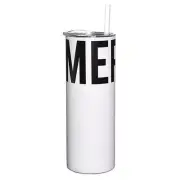 Skinny Tumbler Merry Fun holiday designs Size 8.25in H 20oz Pack of 2