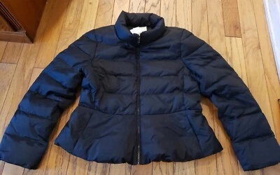 Kate Spade Peplum Puffer Jacket Coat Black Size 14 Kids