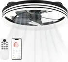 Low Profile Ceiling Fan Light Remote LED Dimmable 6 Speeds Modern