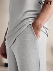 Light Grey Textured TENCEL™ Modal Pyjamas Set (AB1416) | $69