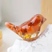 Natural Red Agate Quartz Crystal Crushed Stones Epoxy Gum Bird Orgonite Decor