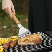 Outdoor Carbon Grill Household Barbecue Clip Wooden Handle Shovel Fork Outdoor B